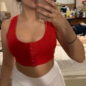 Red crop top